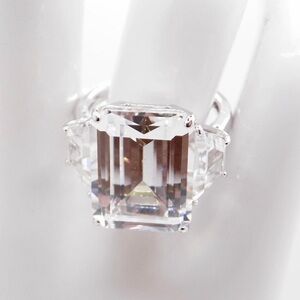Elegant Silver 925 12ct Asscher Cut  Ring